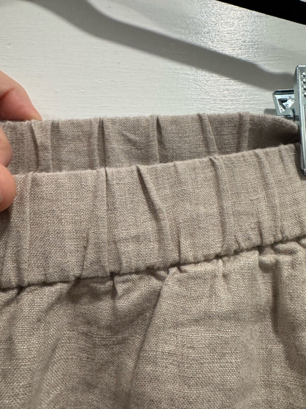 Eileen Fisher Organic Linen Pull On Tapered Pants PETITE Medium Natural Summer - Picture 12 of 14